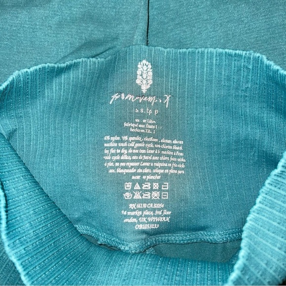 FP Movement Leggings Size XS/S Turquoise Rib‎ Stretch High-Rise Good Karma Crop - Picture 12 of 14